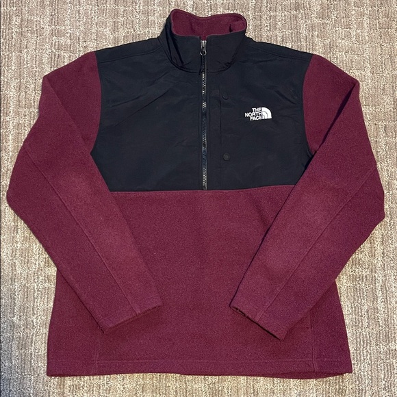 The North Face Other - The North Face Men'’s Denali Half Zip Black Burgundy